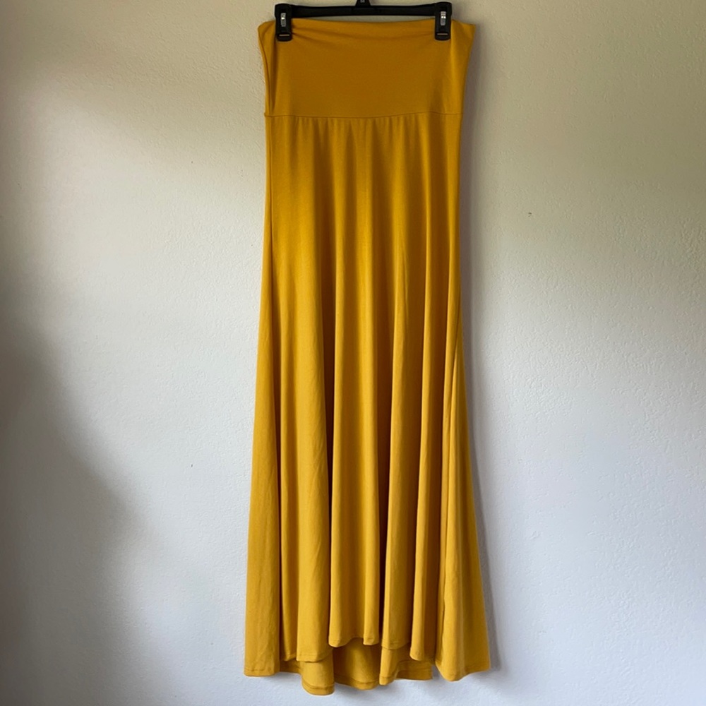 LuLaRoe Maxi Skirt S Small Mustard Yellow long